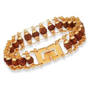 Gold and Rudraksha Bracelet